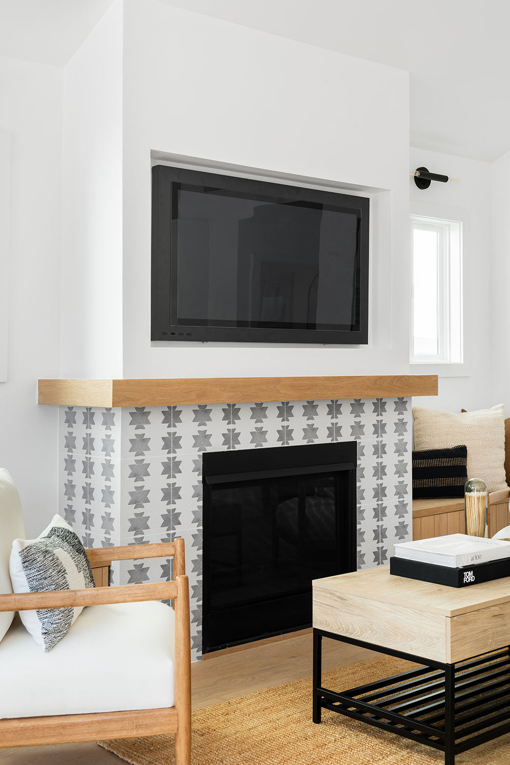 sustainable fireplace tile