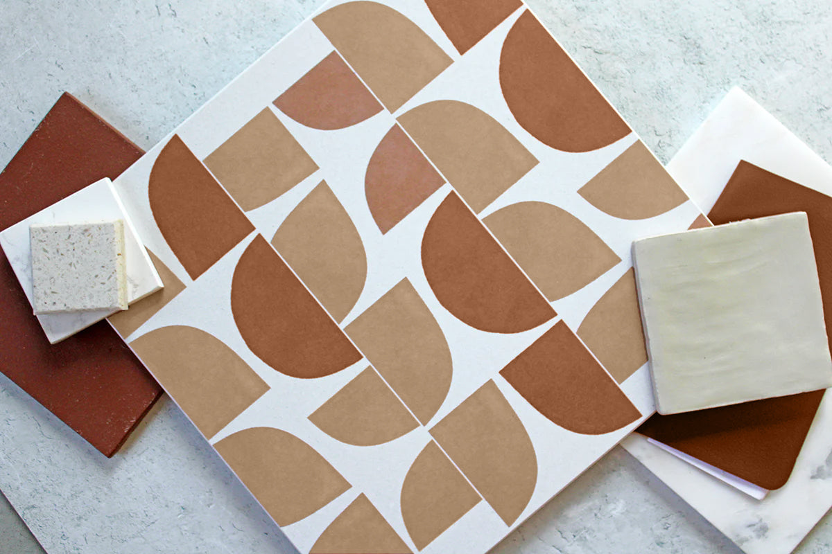 Patterned tile Custom color flat lay