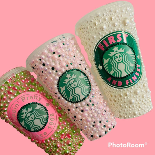 Pink and Green Custom Starbucks Cold Cup – Thee Personalized Touch