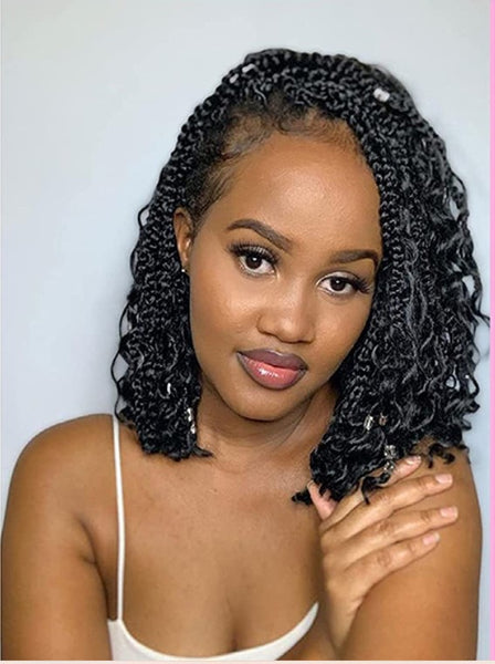 Goddess Box Braids Crochet Hair With Curly Ends 14 Inch – Pure Hair Gaze