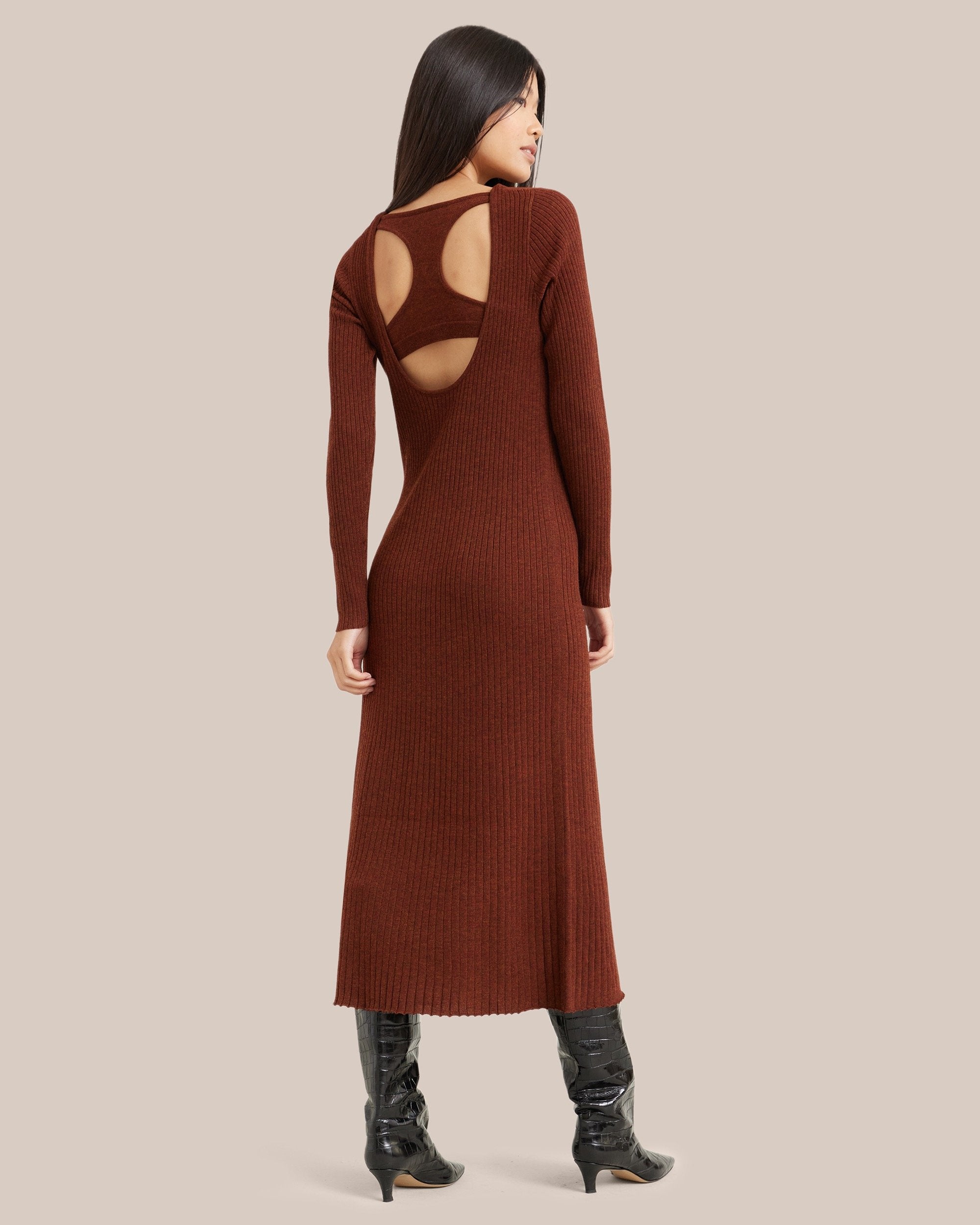 Dara Circle-Back Long-Sleeve Maxi Dress