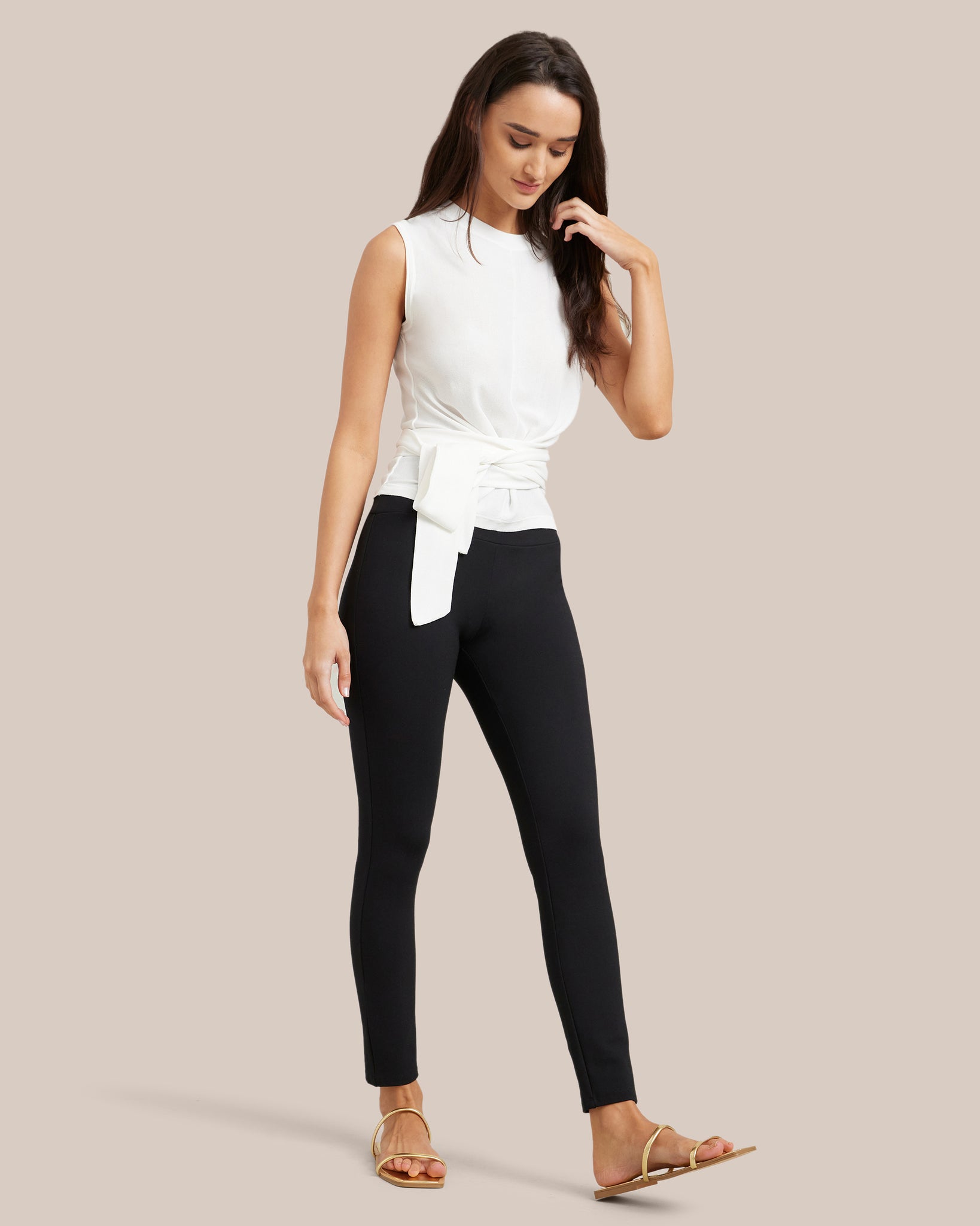 Noisy May Tall Callie high waisted ponte pants in black | ASOS