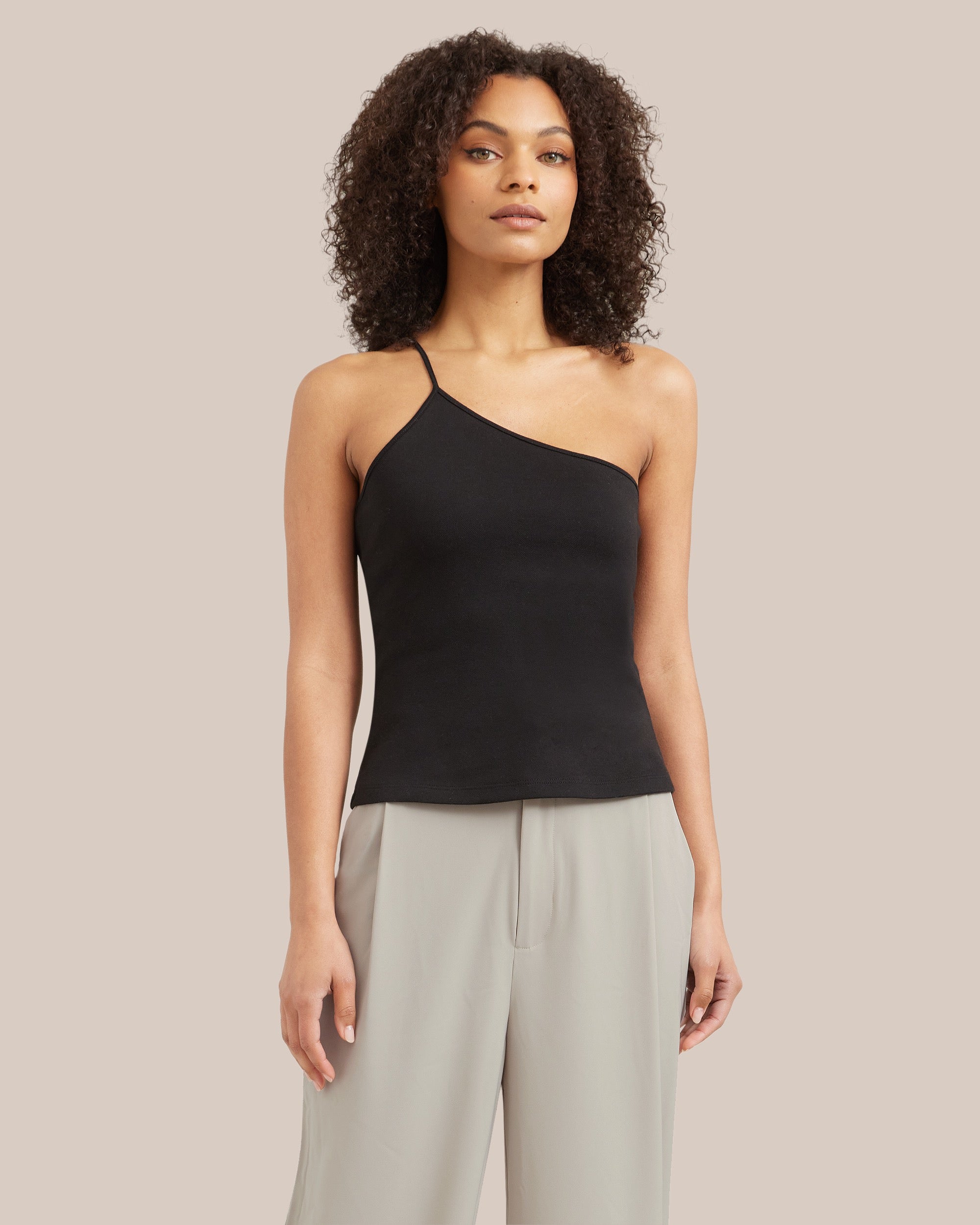 Thin Strap One-Shoulder Top