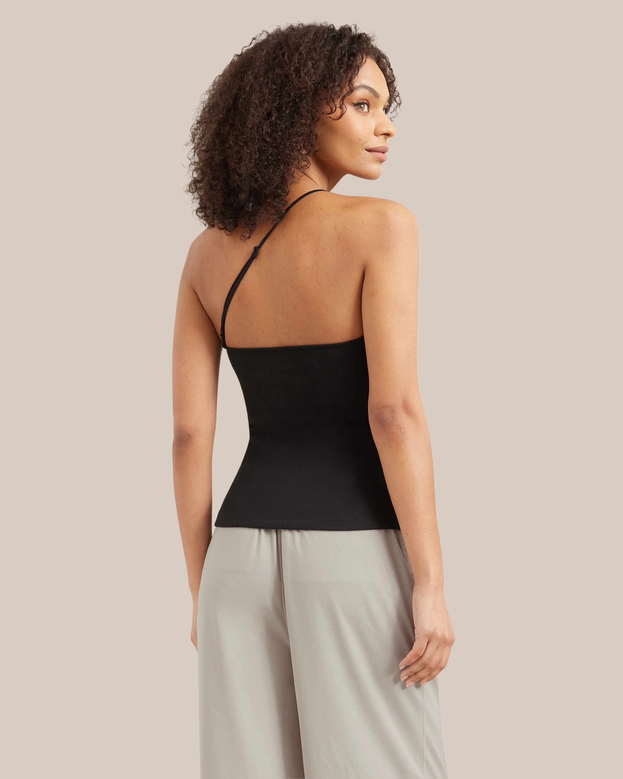 Thin Strap One-Shoulder Top