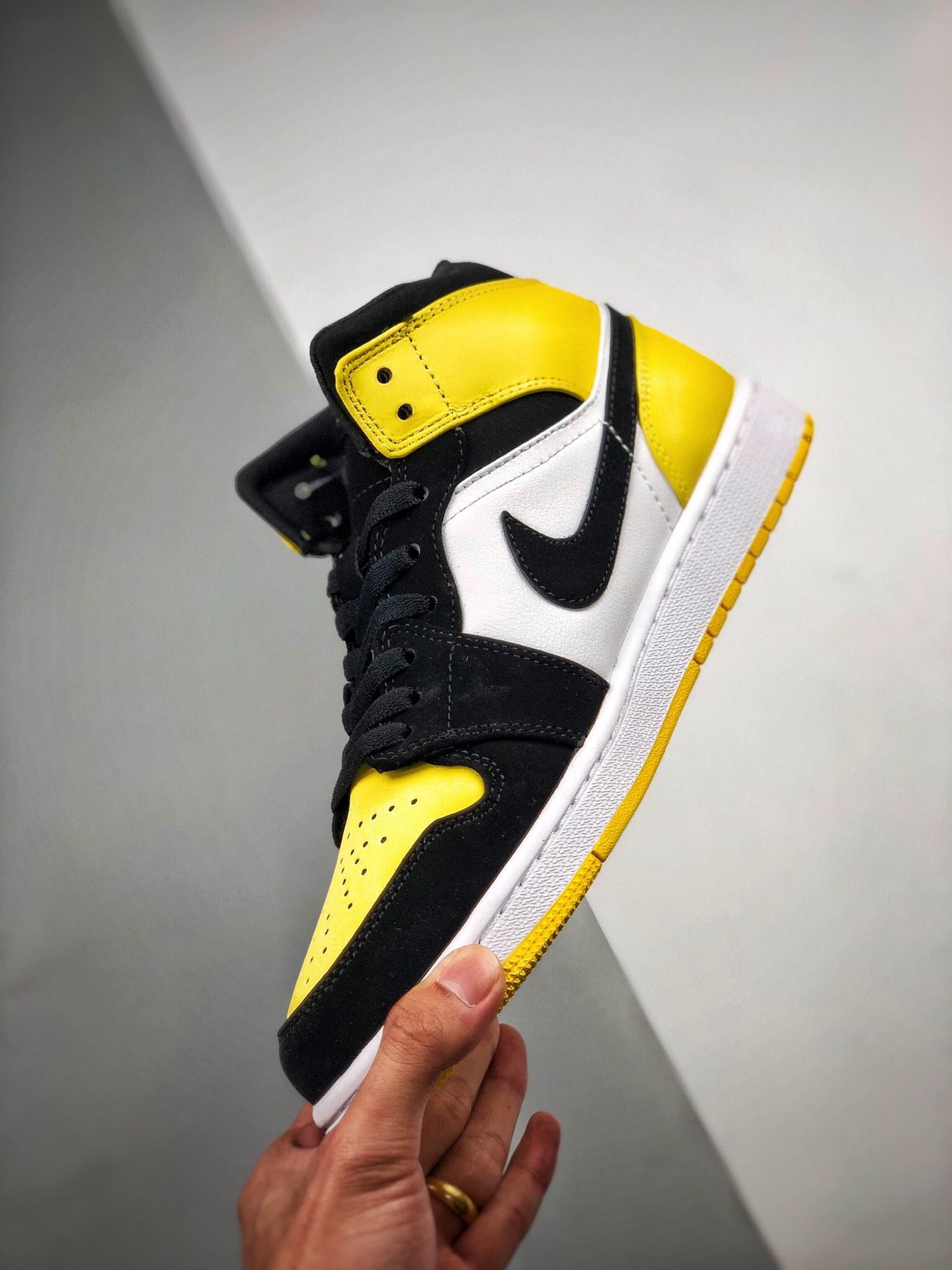 jordan 1 mid yellow toe black