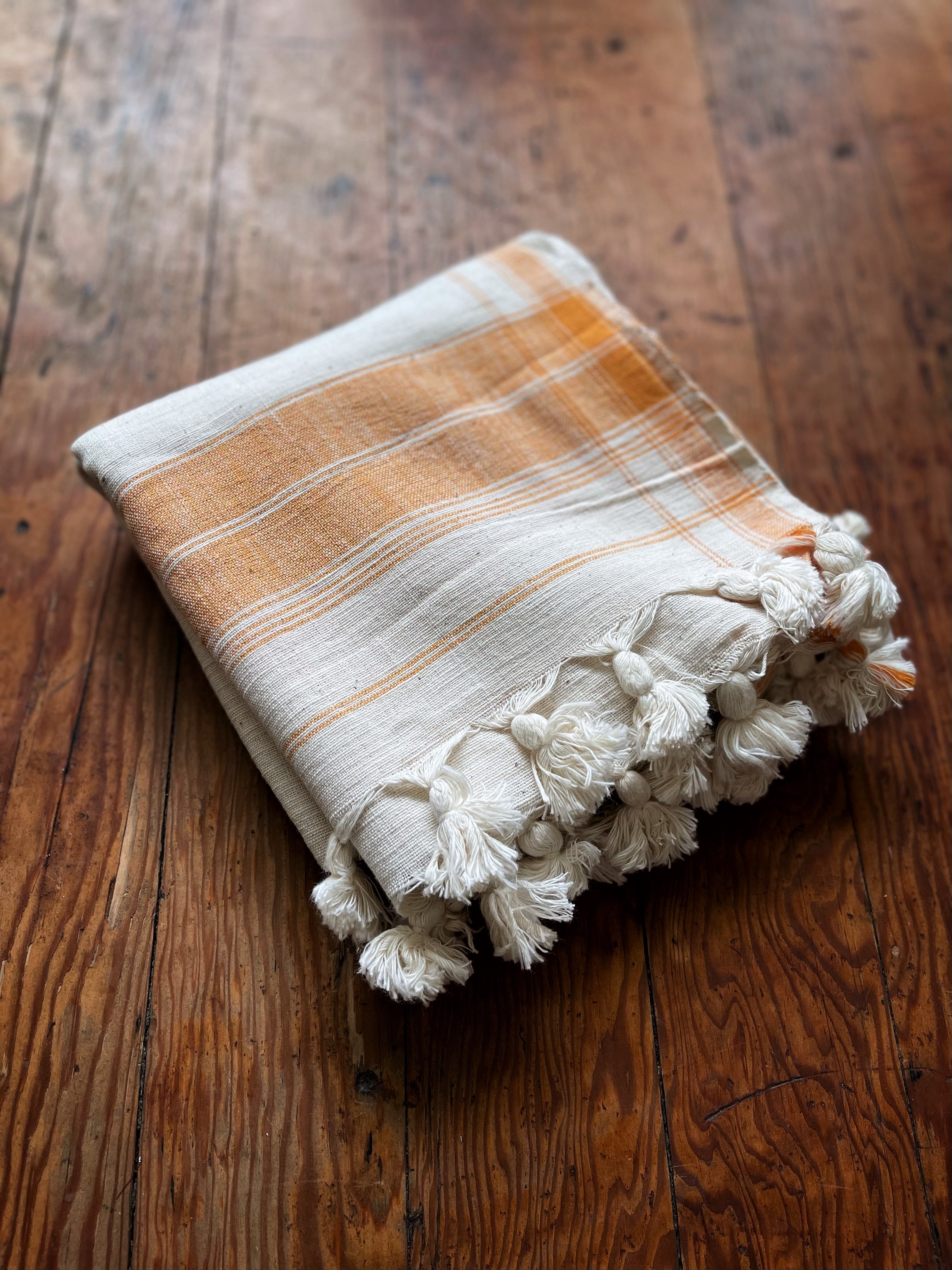 Towel in Ivory/Orange