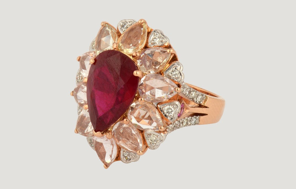 Pink Gold Ring with Ruby