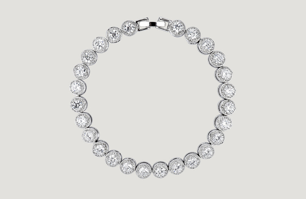 CZ Ornate Circular Crystal Bracelet
