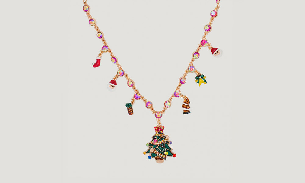 Christmas Charm Necklace | B&W