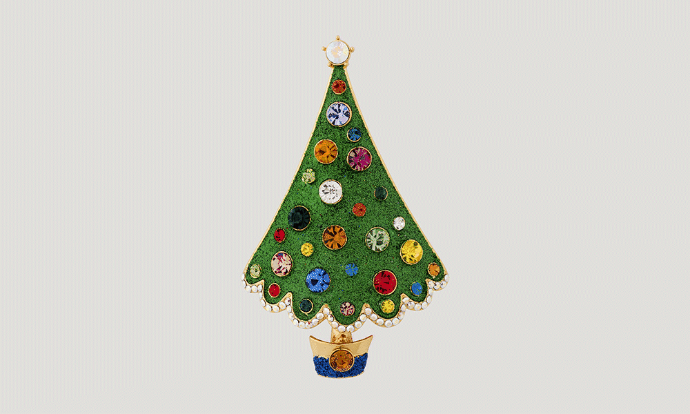 Christmas Tree Brooch | B&W
