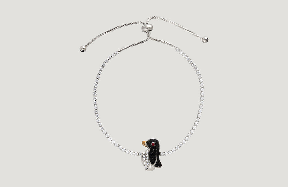 Crystal Penguin Adjustable Bracelet