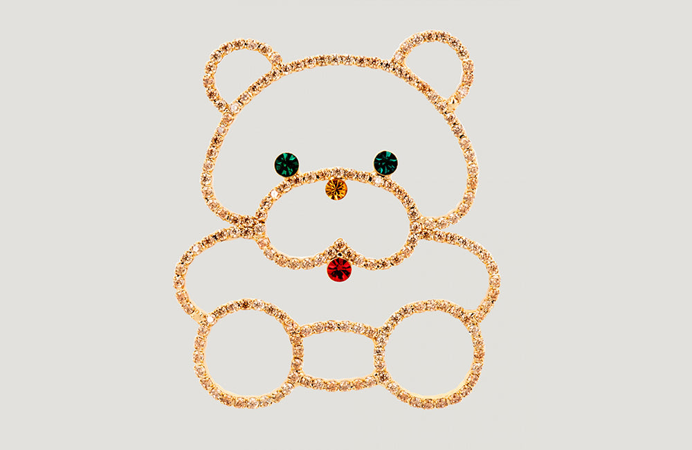 Crystal Teddy Bear Brooch