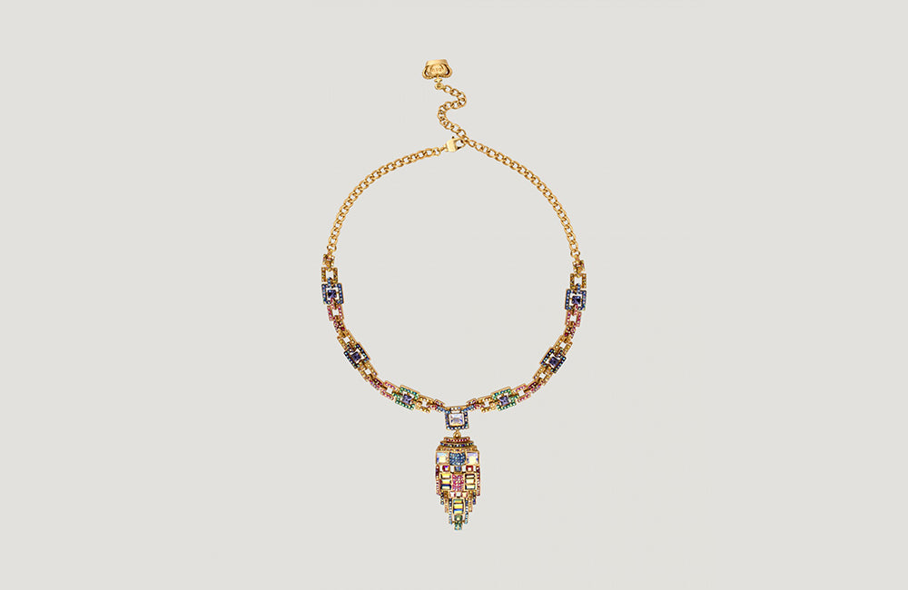 Art Deco Pendant on Chain Necklace