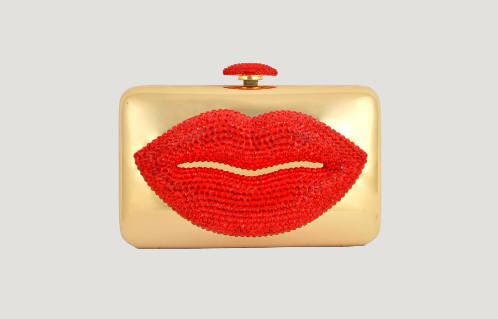 Clutch Bag with Crystal Lip