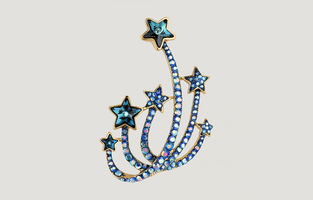 Crystal Shooting Stars Brooch