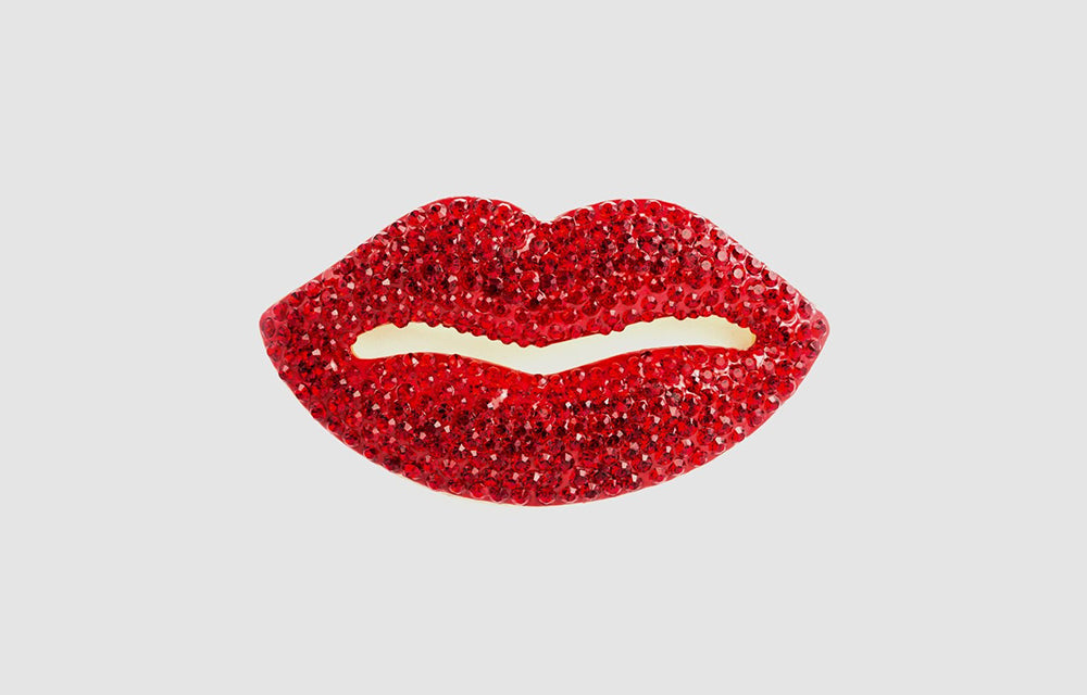 Medium Crystal Lips Brooch