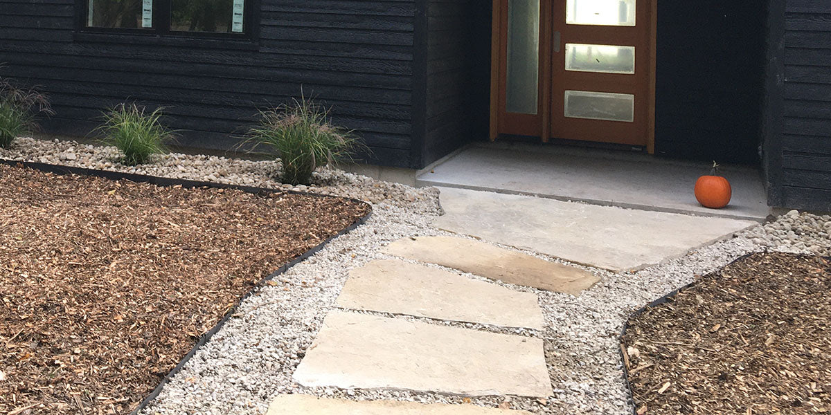 Slab + Gravel + Landscape Edging Pathway