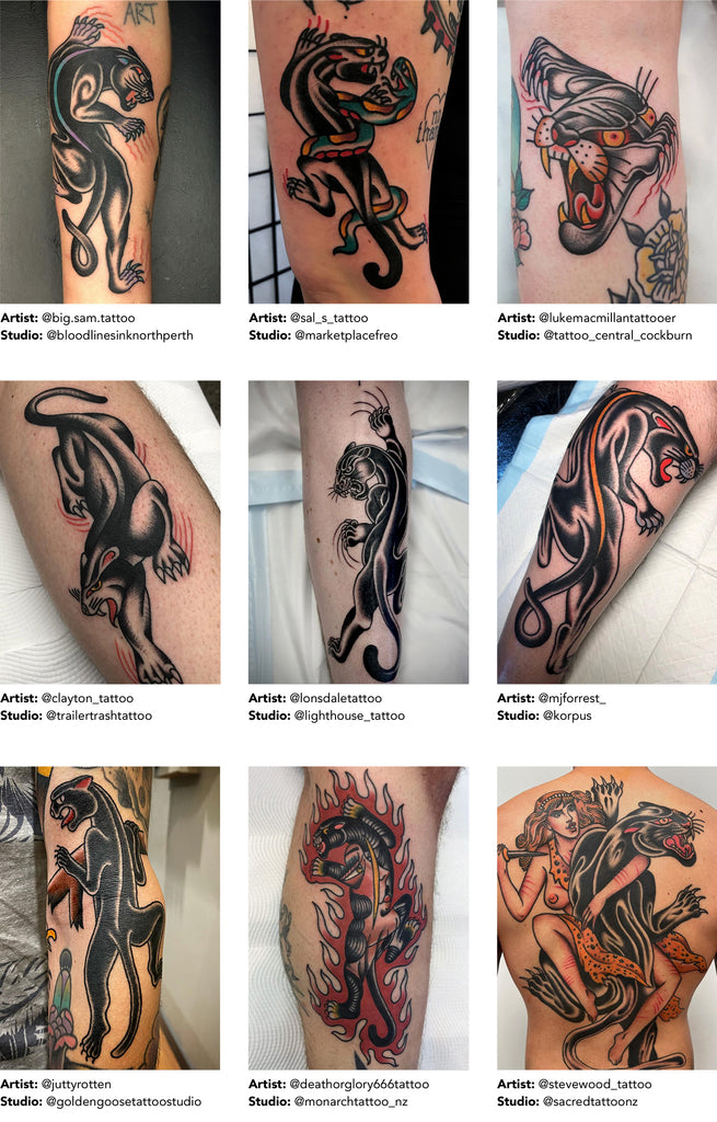 A collection of some of our favourite panther tattoo designs from Australian and New Zealand artists.