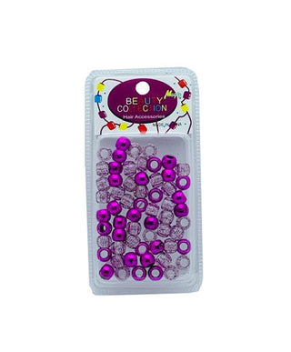 BEAUTY COLLECTION - Hair Beads Purple/Glitter Clear 200 Pieces