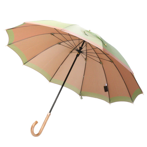 グリーンとピンク色の婦人長傘