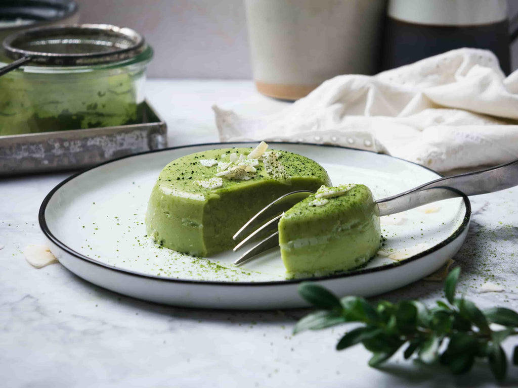 Panna cotta de matcha