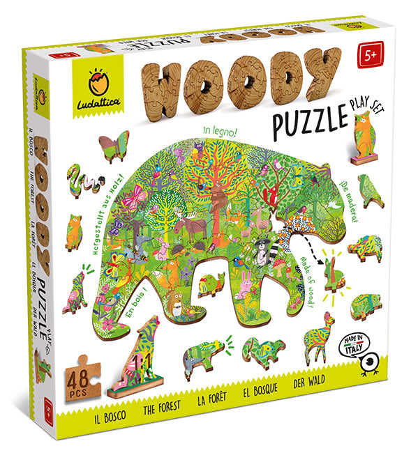 Puzzle 48 Pièces en Bois - Woody Puzzle : Dinosaures