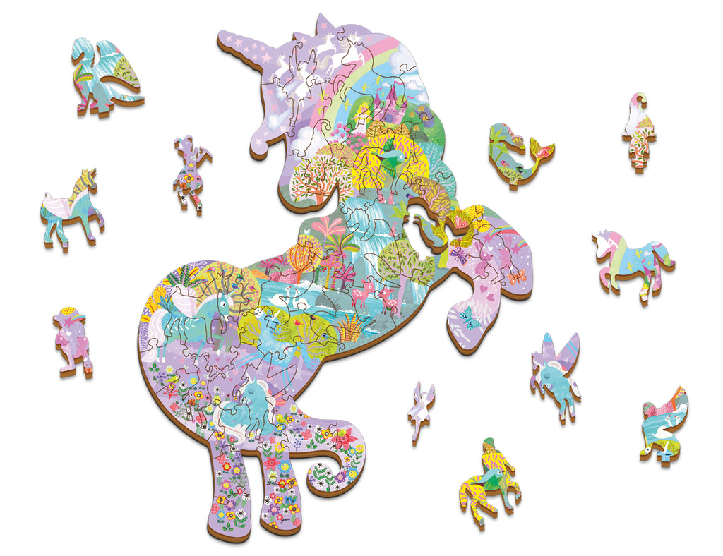 Woody Puzzle Unicorni Animali Del Mondo Puzzle Gioco Per Bambini 2