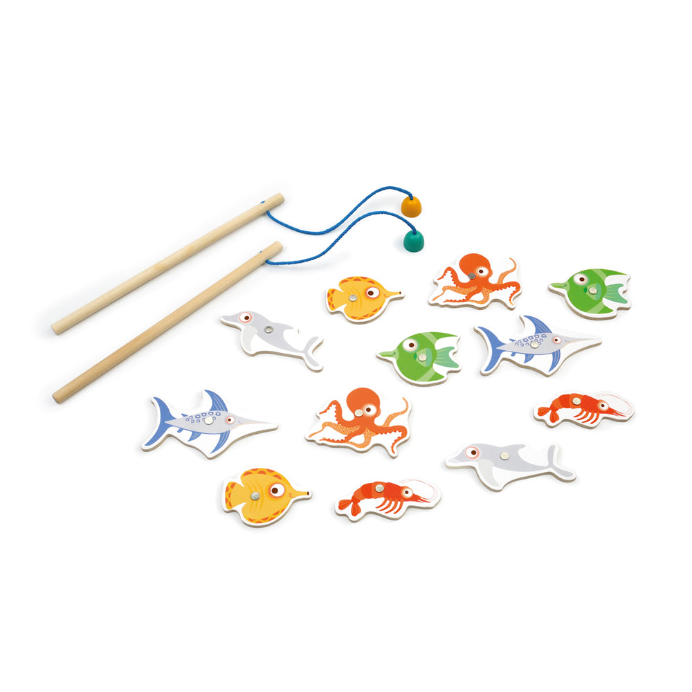 Scratch Fishing Duck Set 'Coral Reef' 6 Ducks + 2 Rods