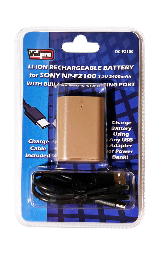 Vidpro DCFW50 Battery with Built-In USB Charging for Sony NP-FW50
