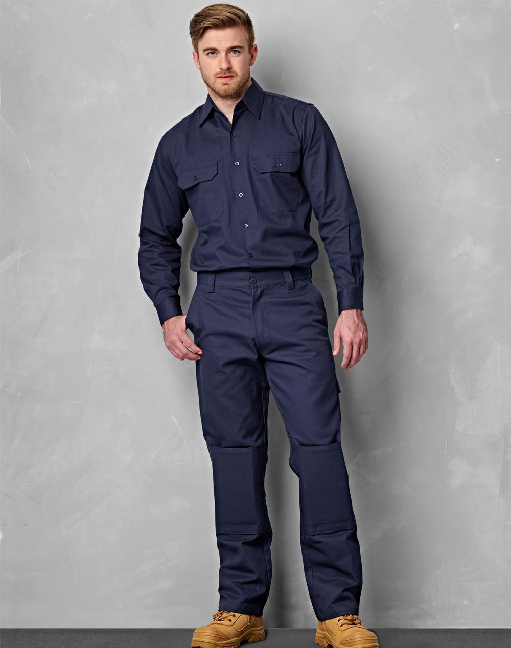 Cotton Drill Work Pants With Reflective Tape - Spartan Aust.