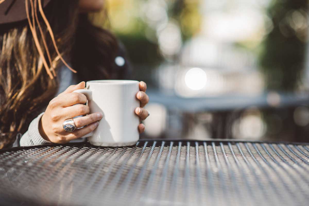 drinking tea in the park