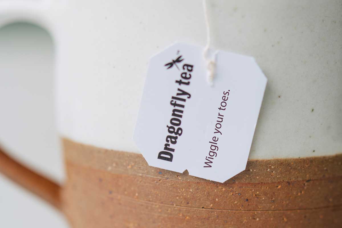 Tea tag that says Wiggle Your Toes