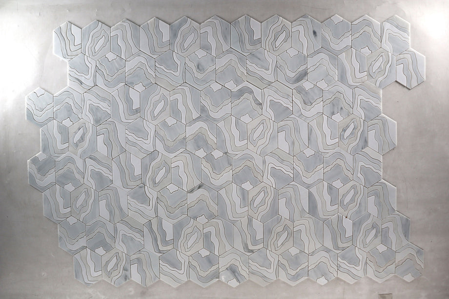  Lauren Harper Agate White Waterjet Mosaic 