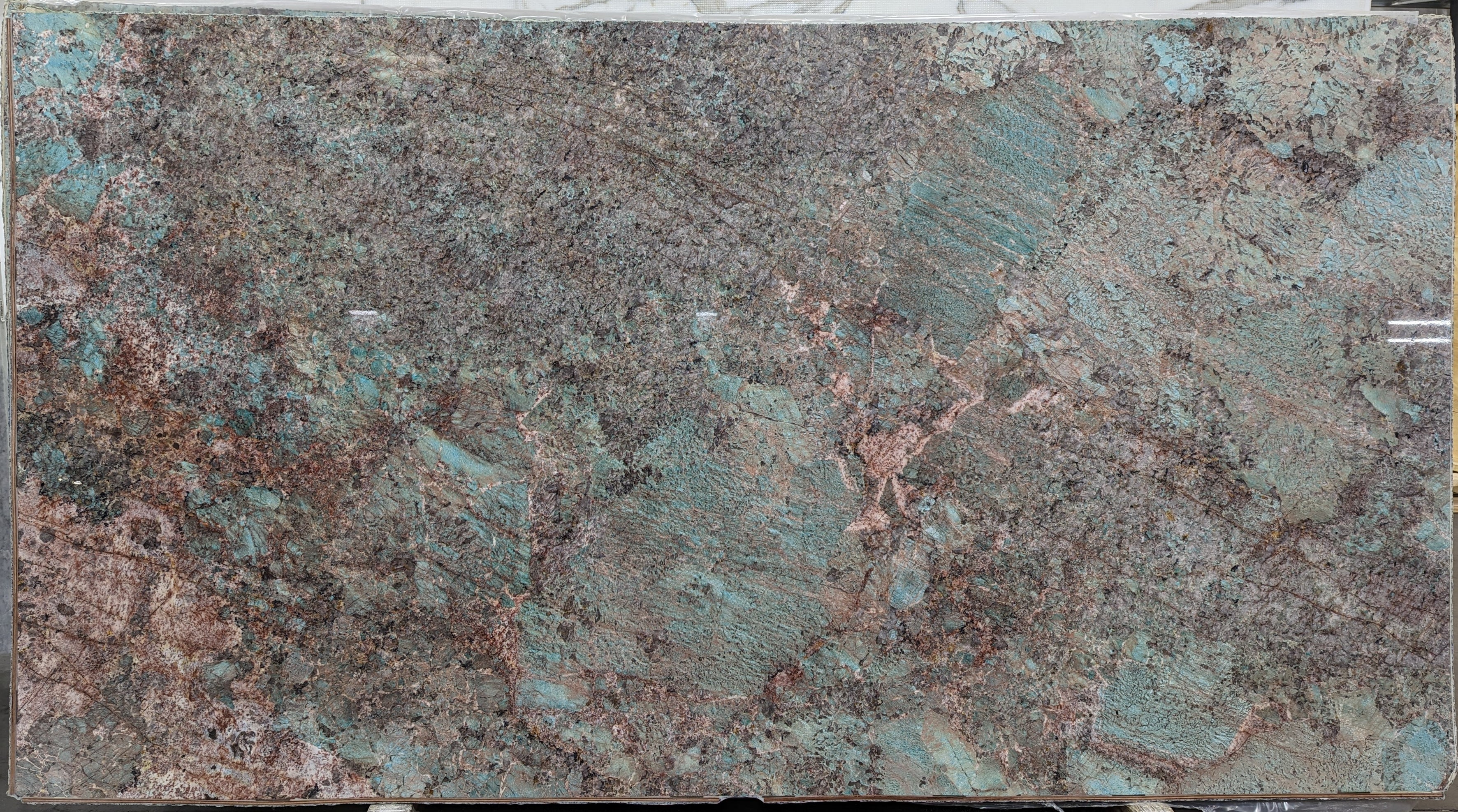  Amazonite%20Quartzite%20Slab%203/4%22%20%20Polished%20Stone - 20921#27 -  64X119 