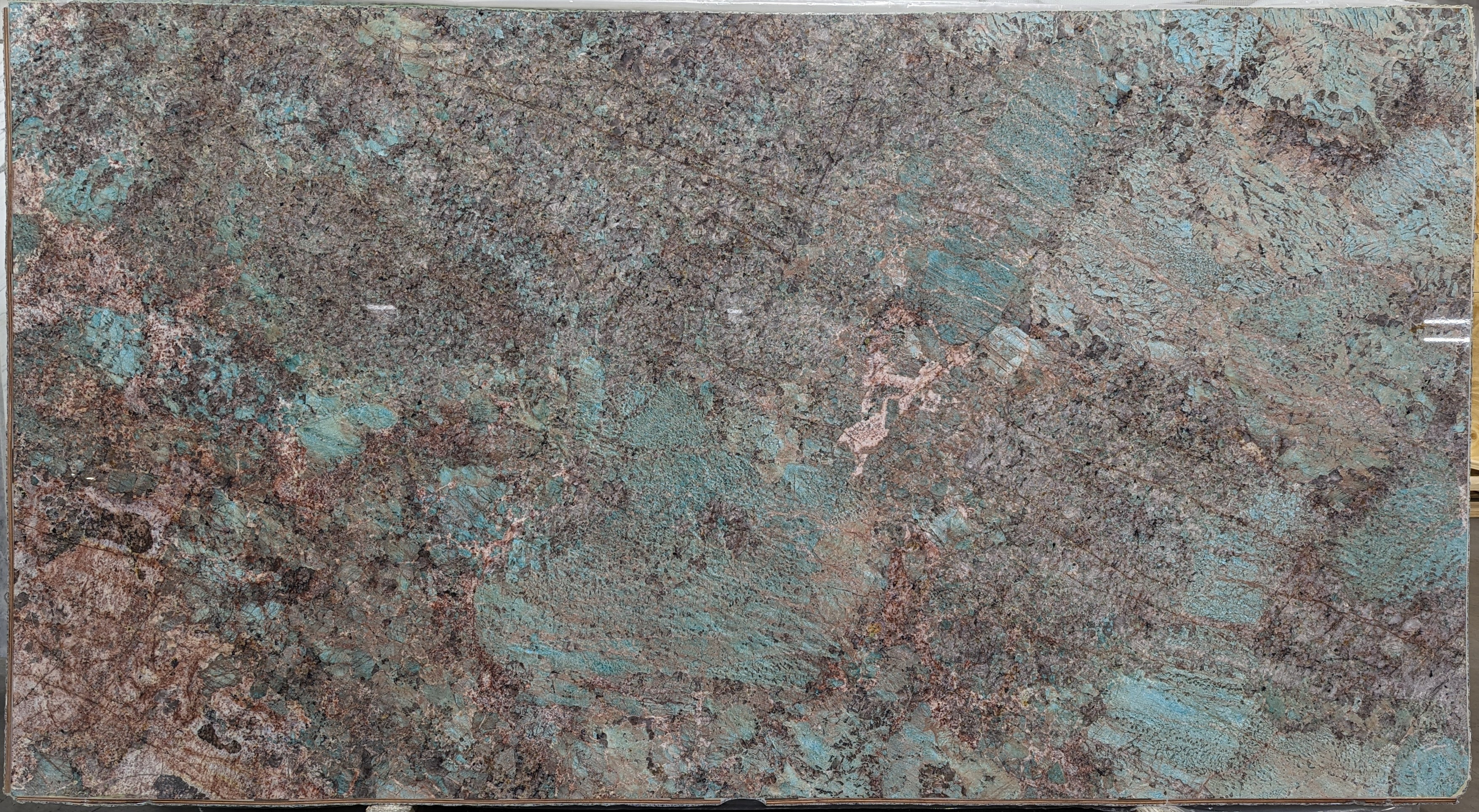  Amazonite%20Quartzite%20Slab%203/4%22%20%20Polished%20Stone - 20921#29 -  64X119 