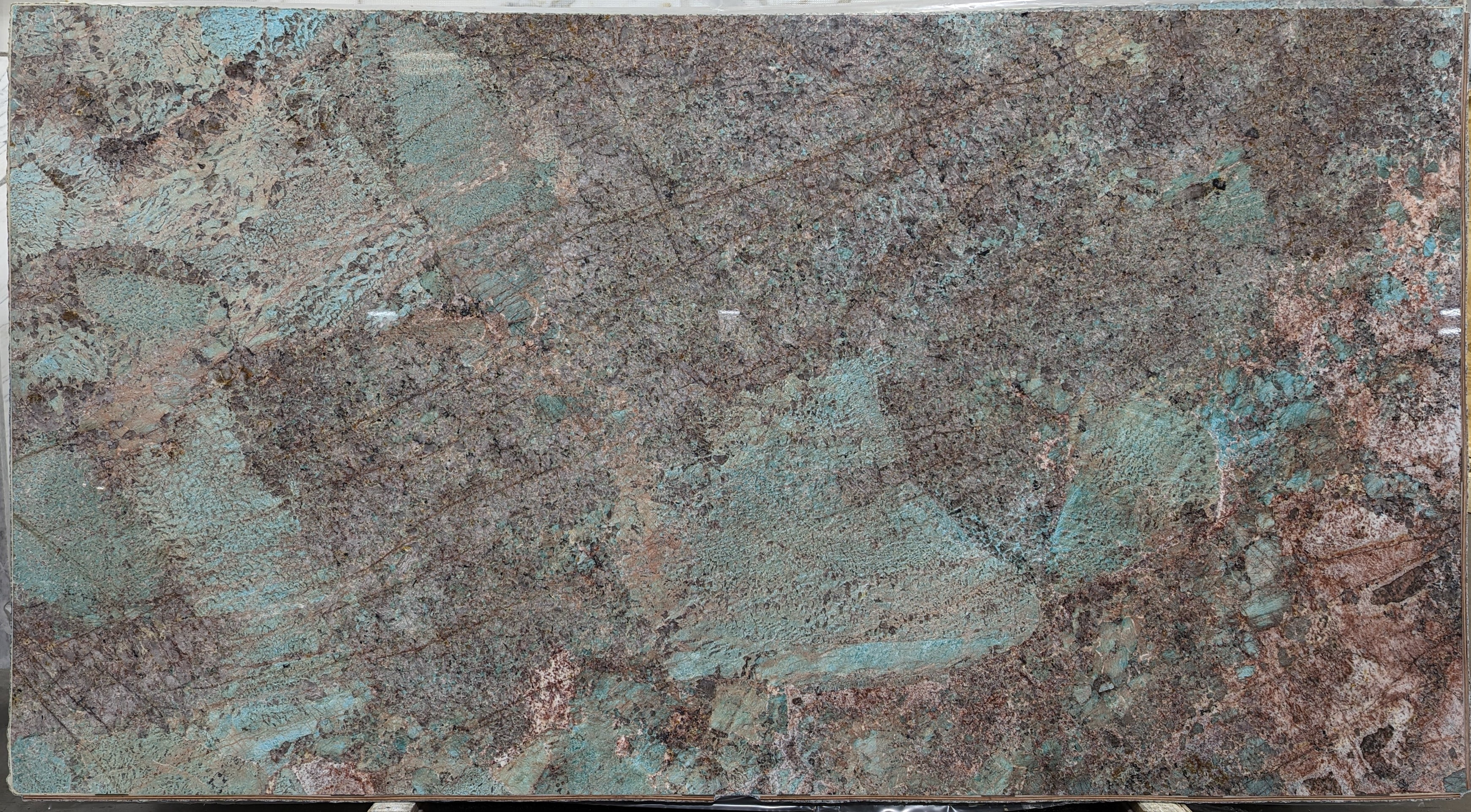  Amazonite%20Quartzite%20Slab%203/4%22%20%20Polished%20Stone - 20921#32 -  64X119 