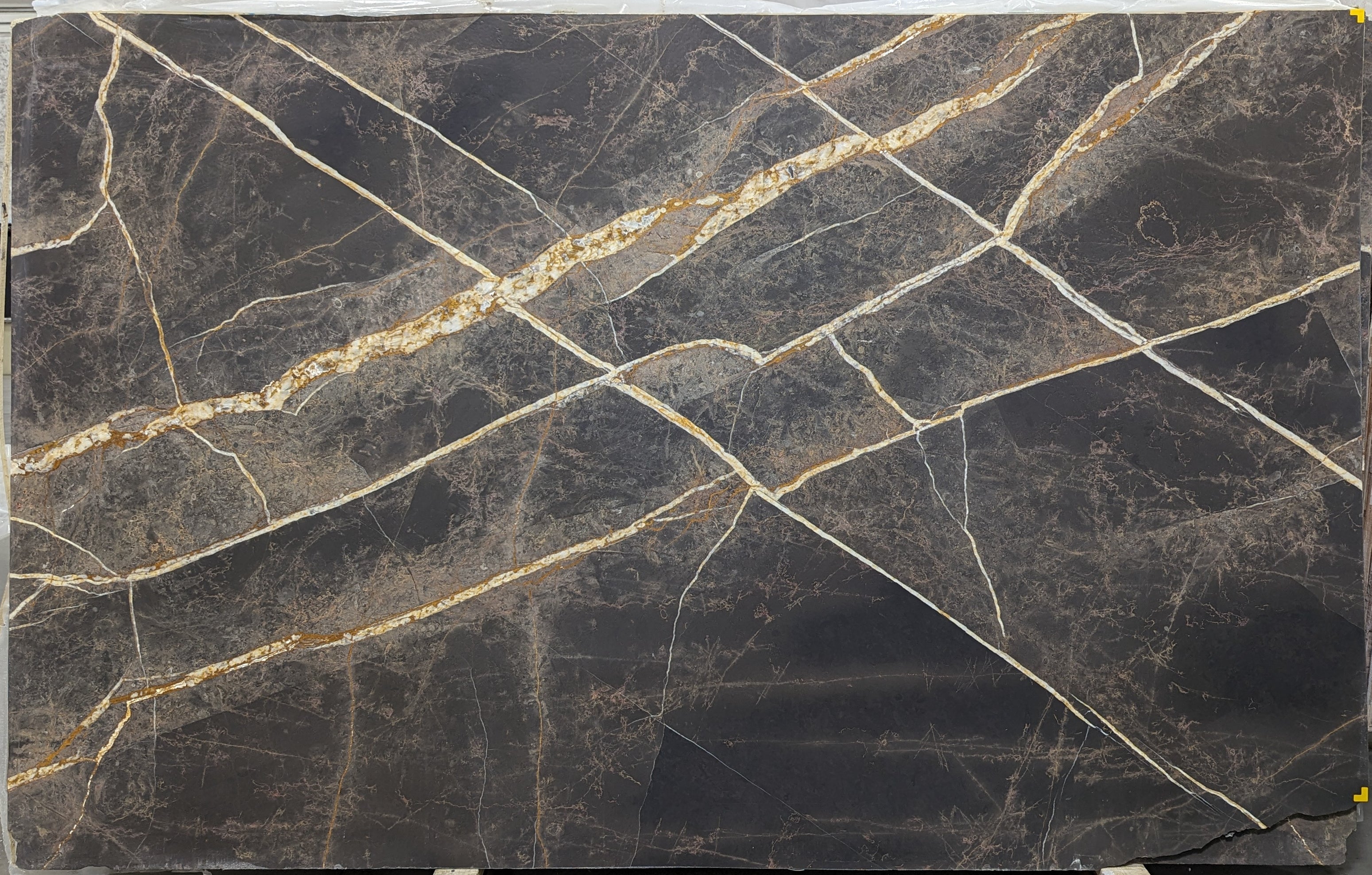  Bronze Fantasy Marble Slab 3/4  Leather Stone - H729#15 -  62x107 