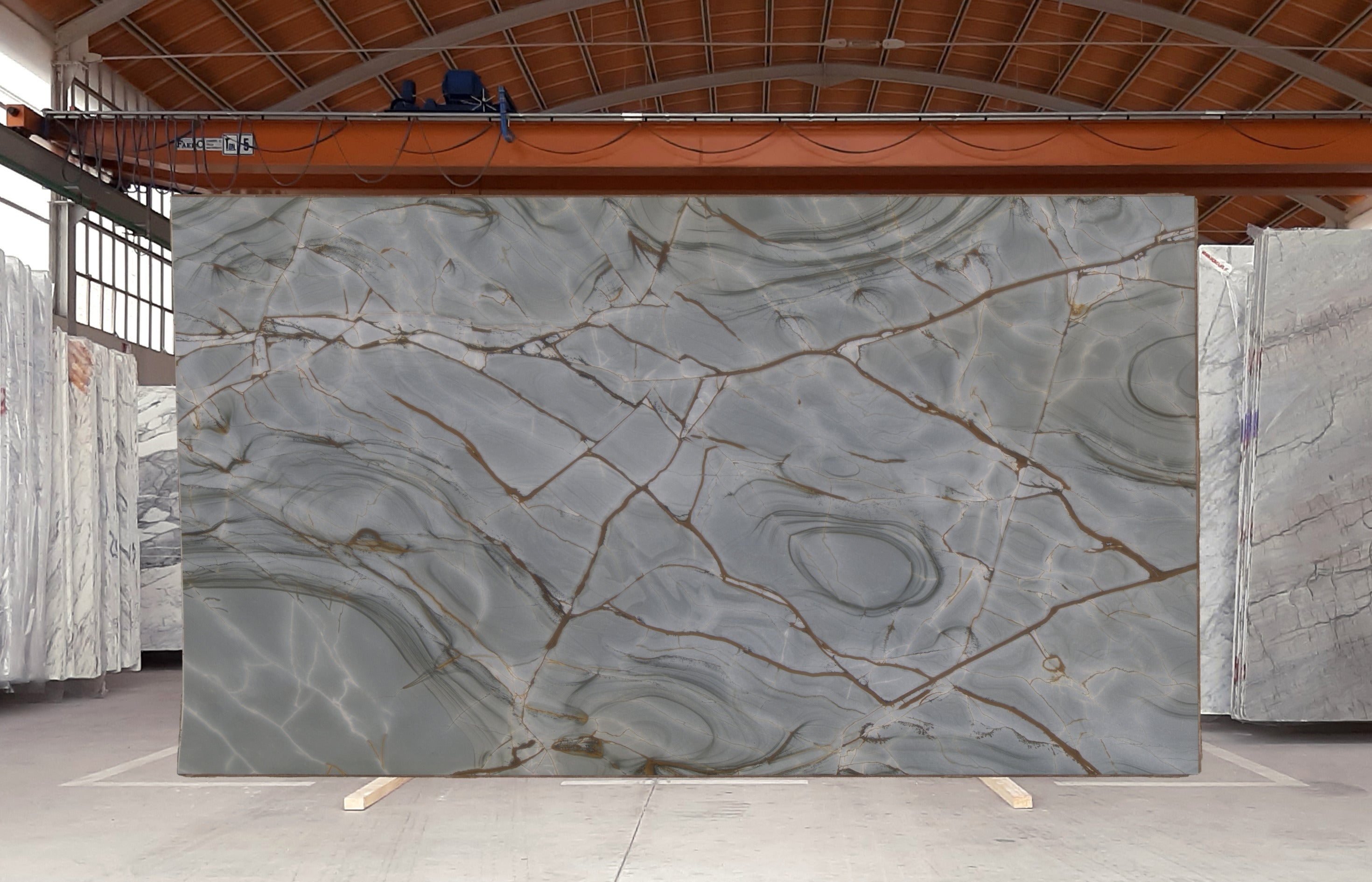  Blue Roma Quartzite Slab 3/4  Honed Stone - 4048#17 -  132X75 