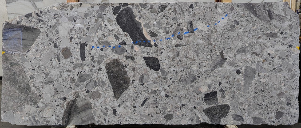  Grigio Volcano Marble Slab 3/4  Polished Stone - 14398#01 -  28X117 