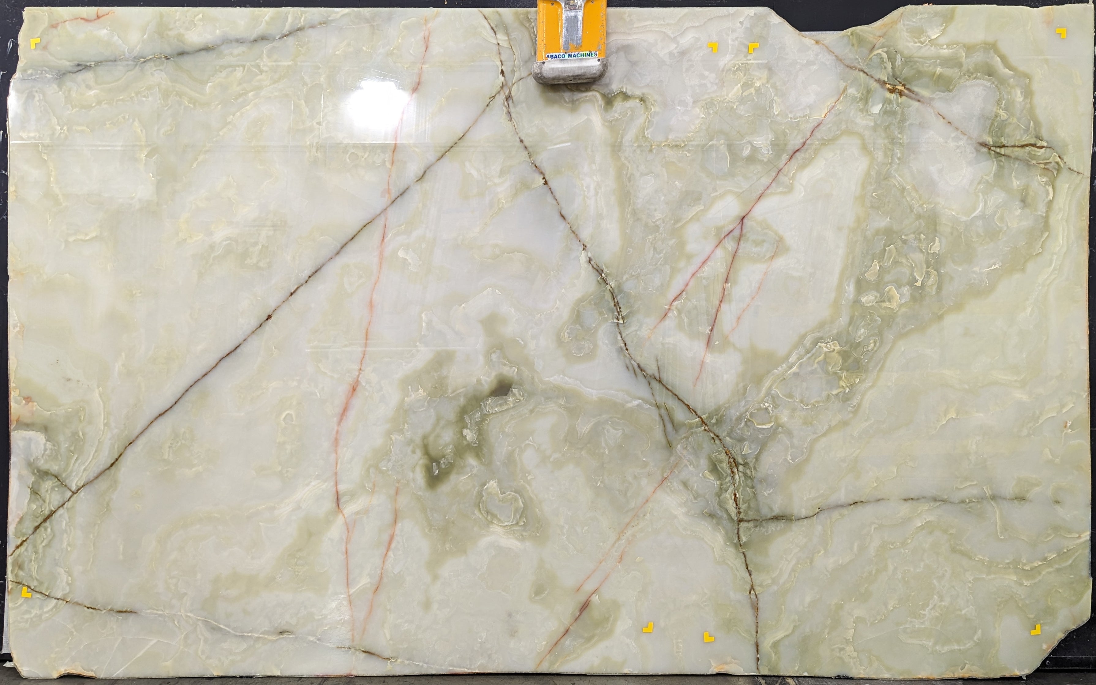  Jade%20Green%20Onyx%20Slab%203/4%22%20%20Polished%20Stone - 397/22#13L -  67x77 