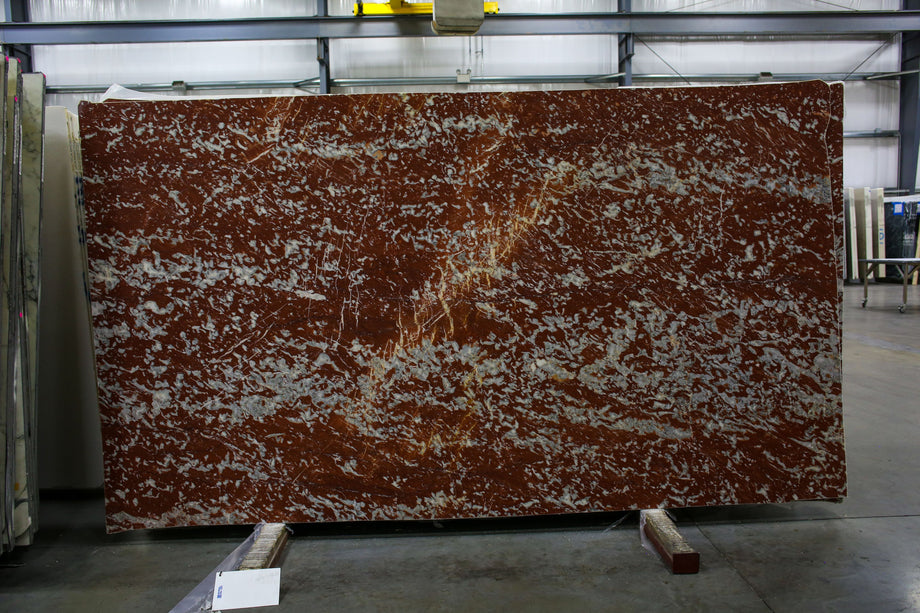  Rosso Francia Marble Slab 3/4  Honed Stone - 55190#06 -  71X112 