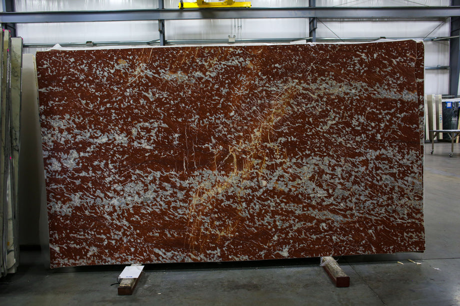  Rosso Francia Marble Slab 3/4  Honed Stone - 55190#08 -  71X112 