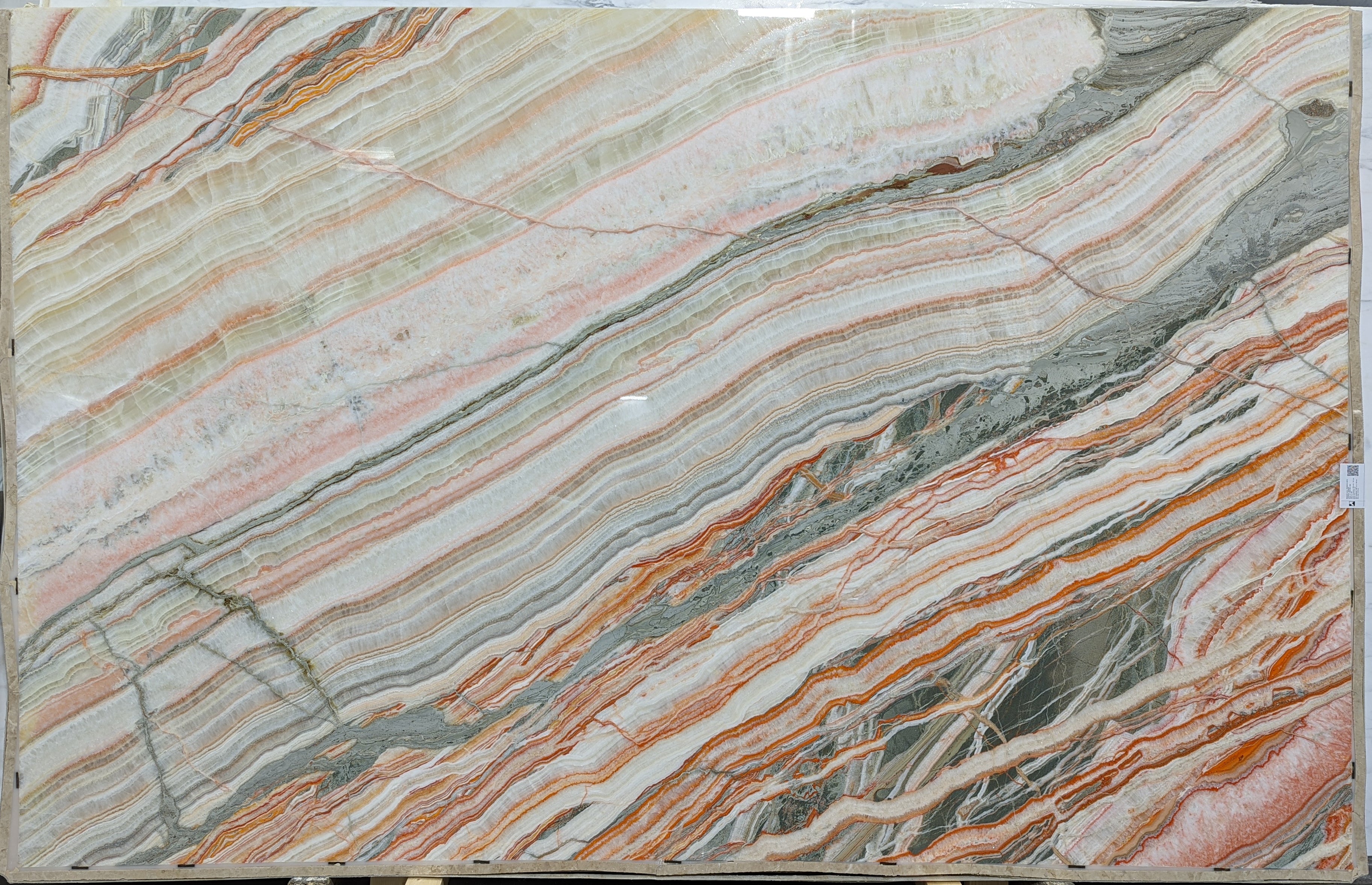  Rainbow Onyx Slab 3/4  Polished Stone - KM21390#25 -  74x114 