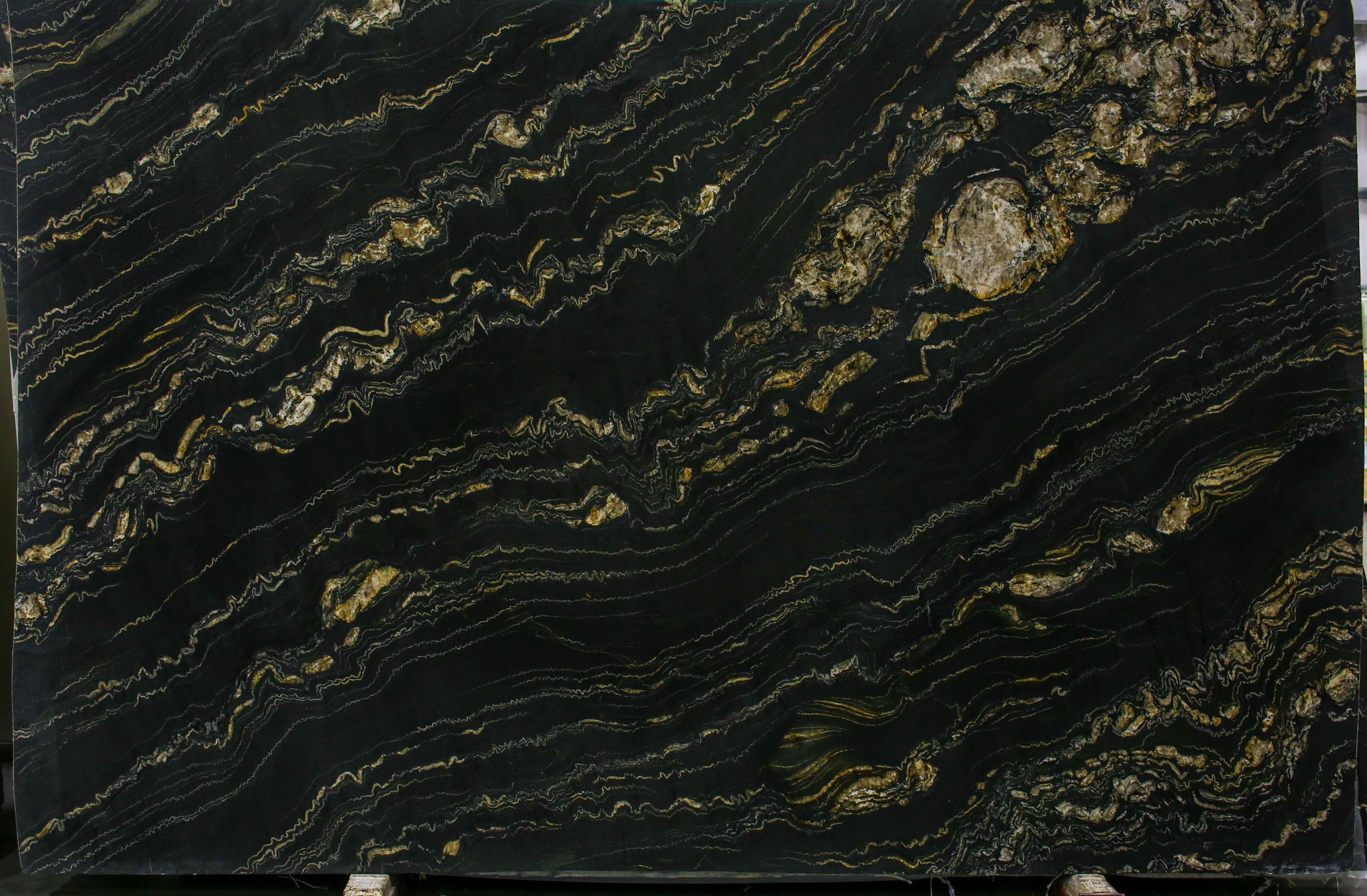  Kalandula Black Quartzite Slab 3/4  Leather Stone - P283#19 -  76x116 