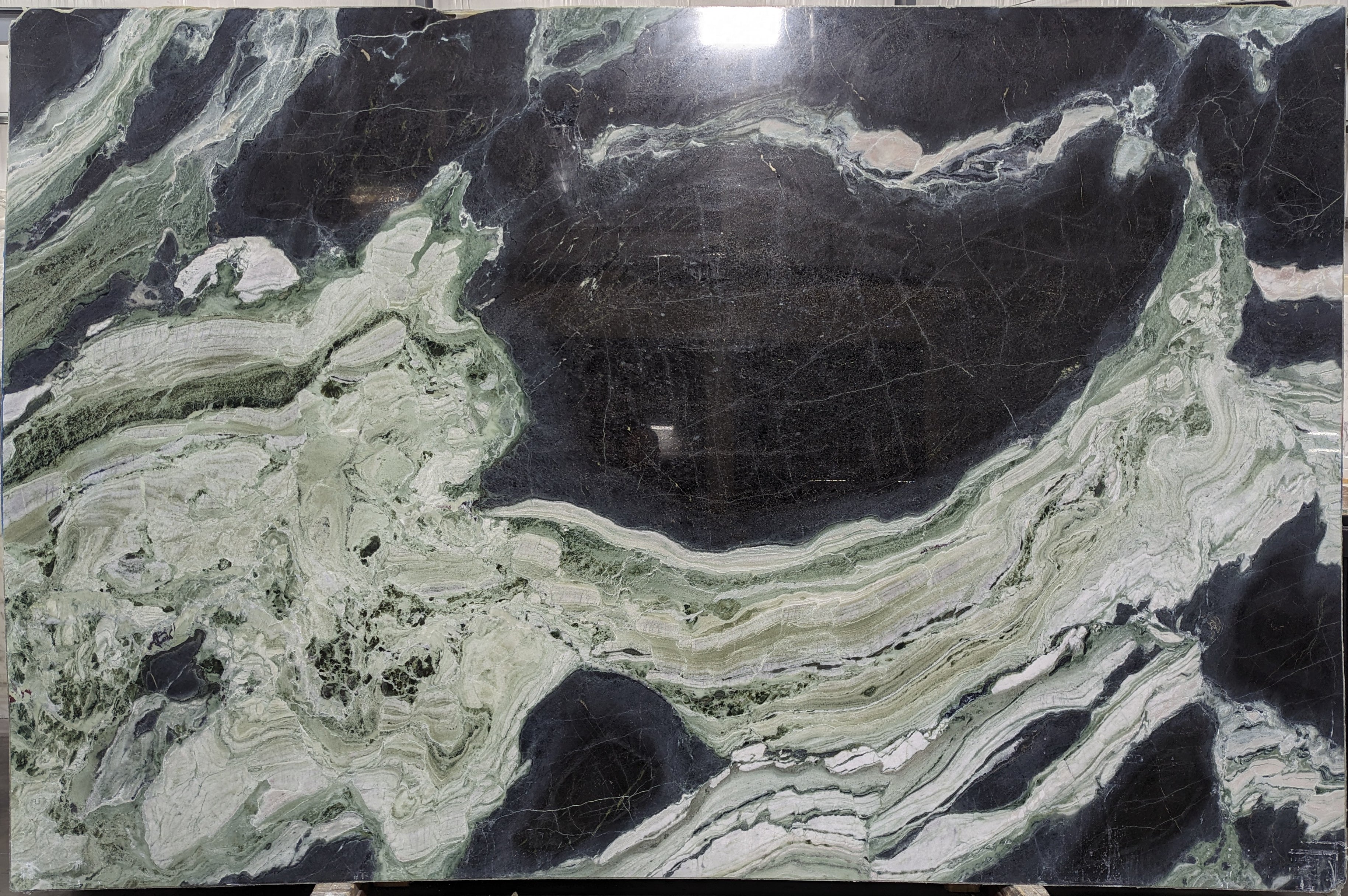  White Jade Marble Slab 3/4  Polished Stone - 38822#12 -  77x118 