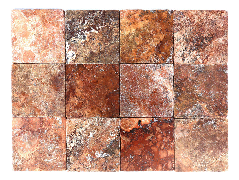 Sunrise Red Travertine Tile
