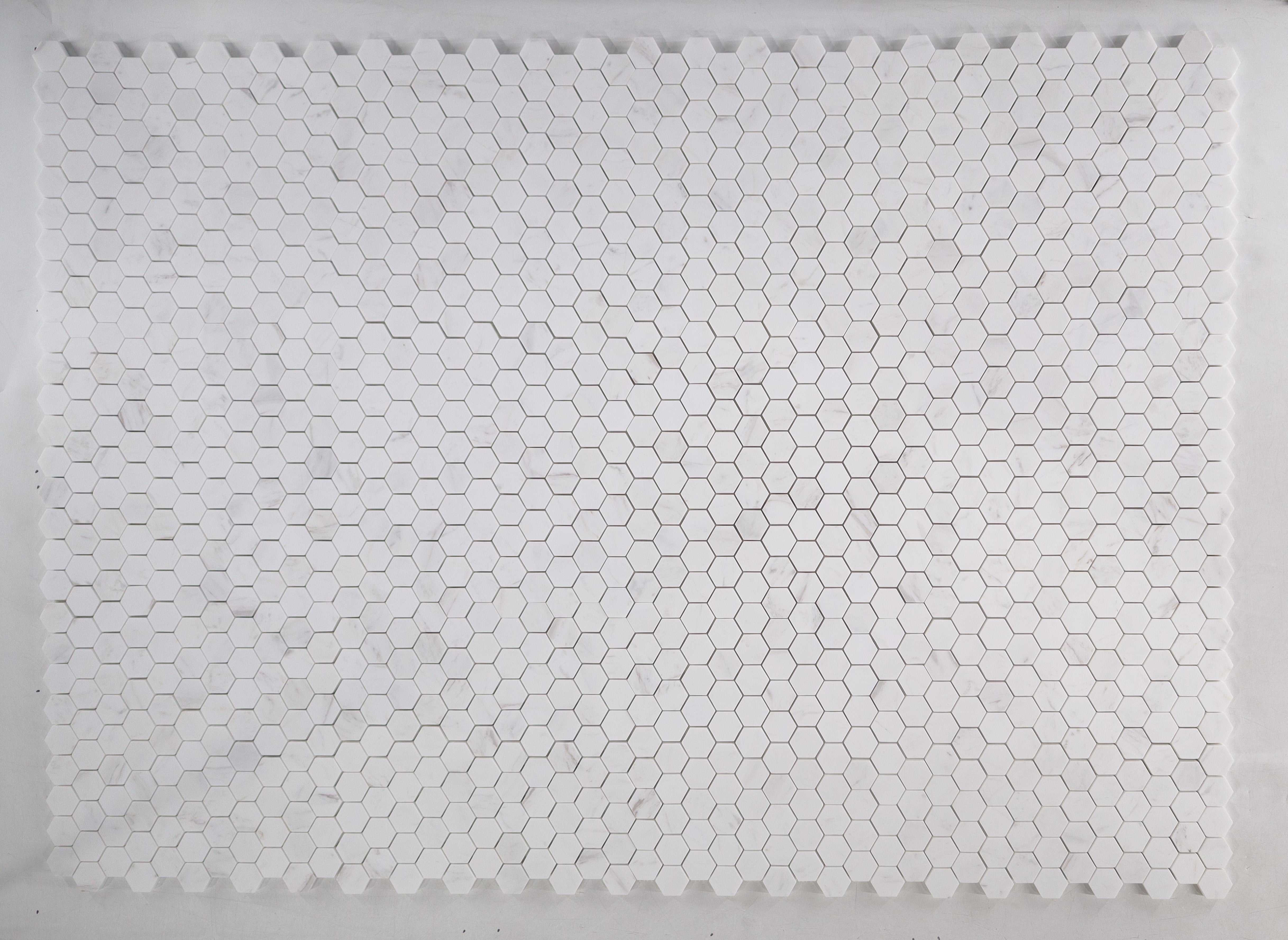  Volakas%20White%20Dolomite%20Mosaic%20%20Honed%20Stone%20Hexagon%203.0cm 