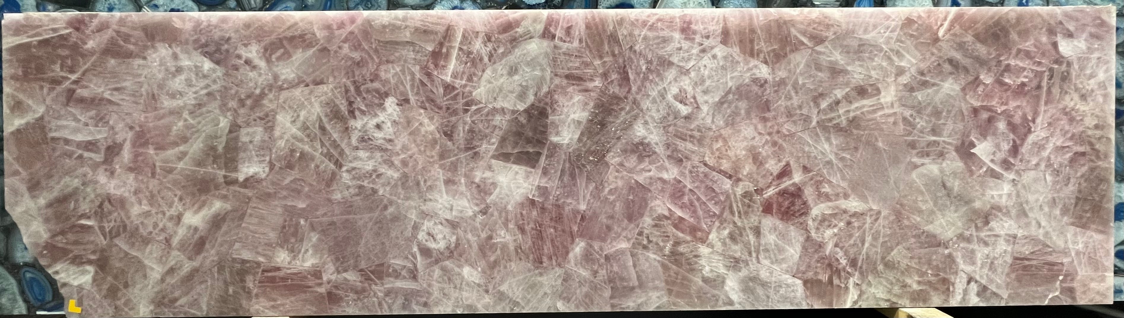  Gemstone Rose Quartz Semi Precious Slab 3/4 - 590#1B -  27X114 