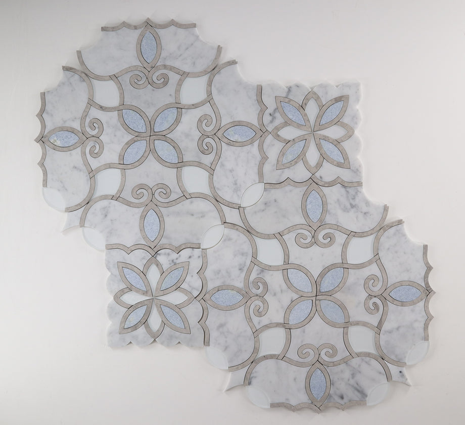  Granada Bianco Carrara Waterjet Mosaic 