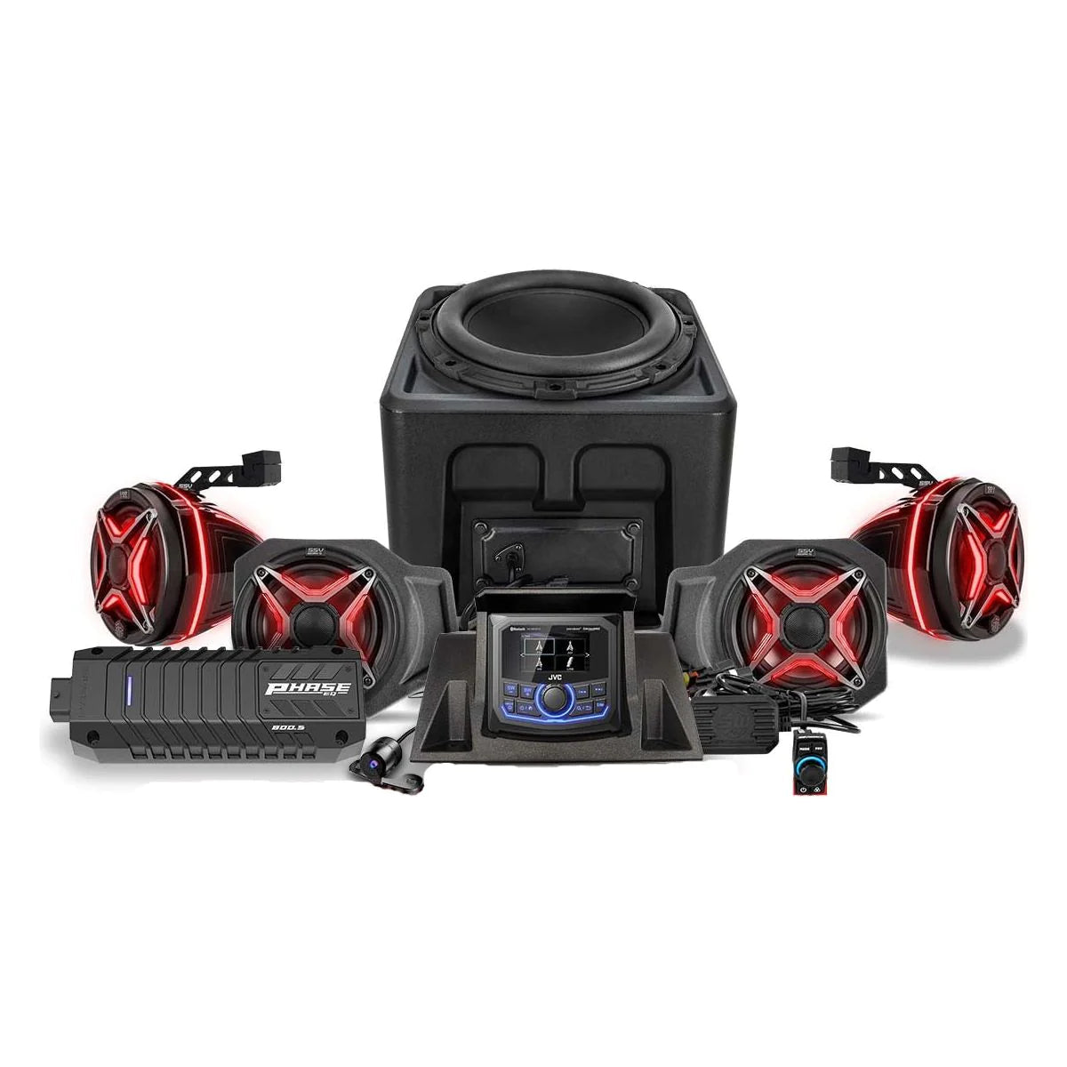 SSV WORKS POLARIS RANGER XP 1000 LIGHTED 5-SPEAKER SYSTEM WITH HEAD UNIT